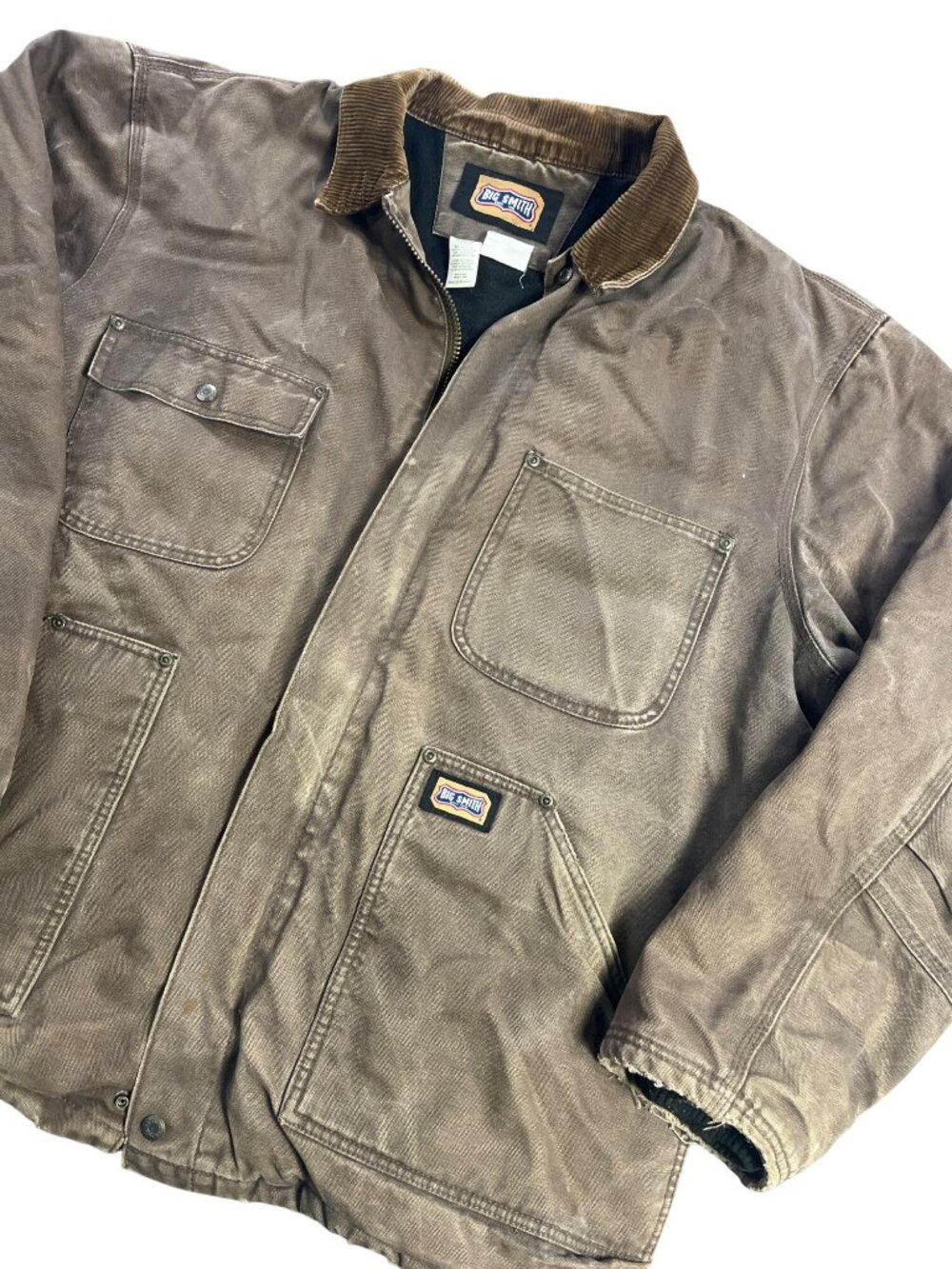 Big Smith Mens 2XL Brown Cotton Polyester Insulated Work Jacket Corduroy Collar